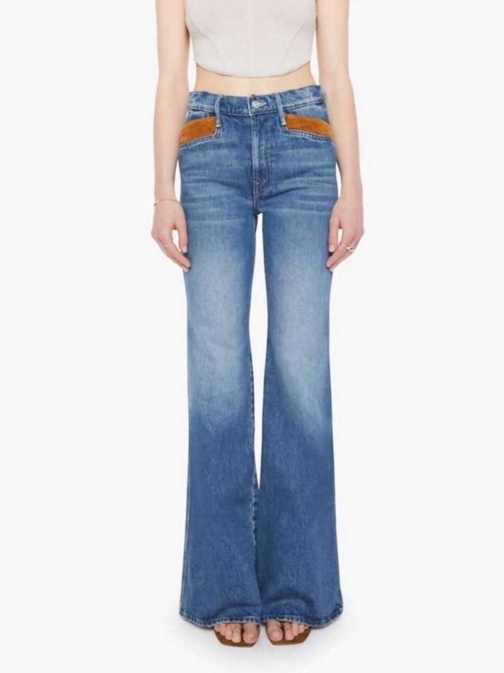 NEW MOTHER pointy pocket doozy heel high-rise flare in remember when size 31